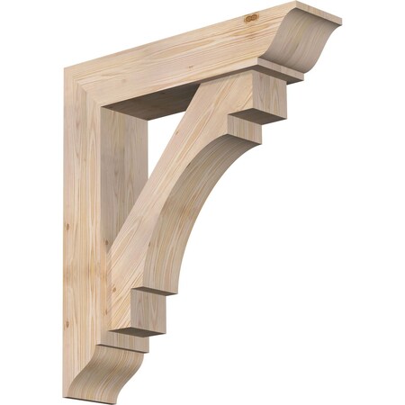 Ekena Millwork Merced Traditional Smooth Bracket w/ Offset Brace, Douglas Fir, 7 1/2"W x 32"D x 36"H BKT0806X32X36MRC01SDF